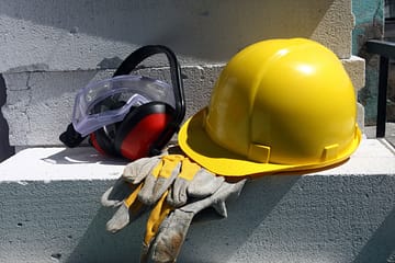 13242057 – safety gear kit close up on work place